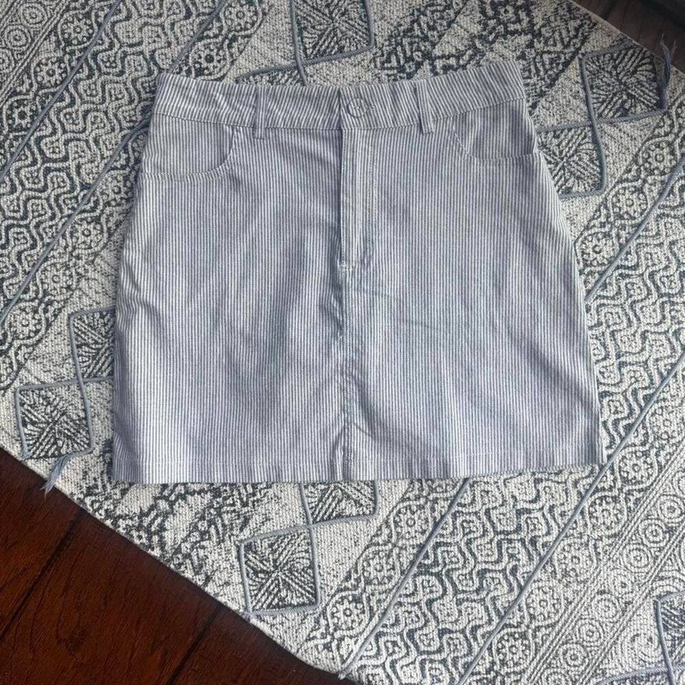 Forever-21 Women's Blue and Grey Skirt